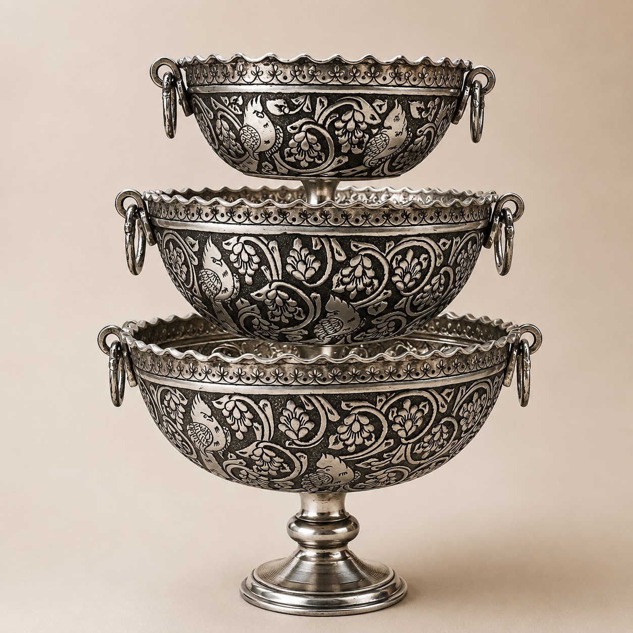 جام ميوه خوری مسی قلمکار.
